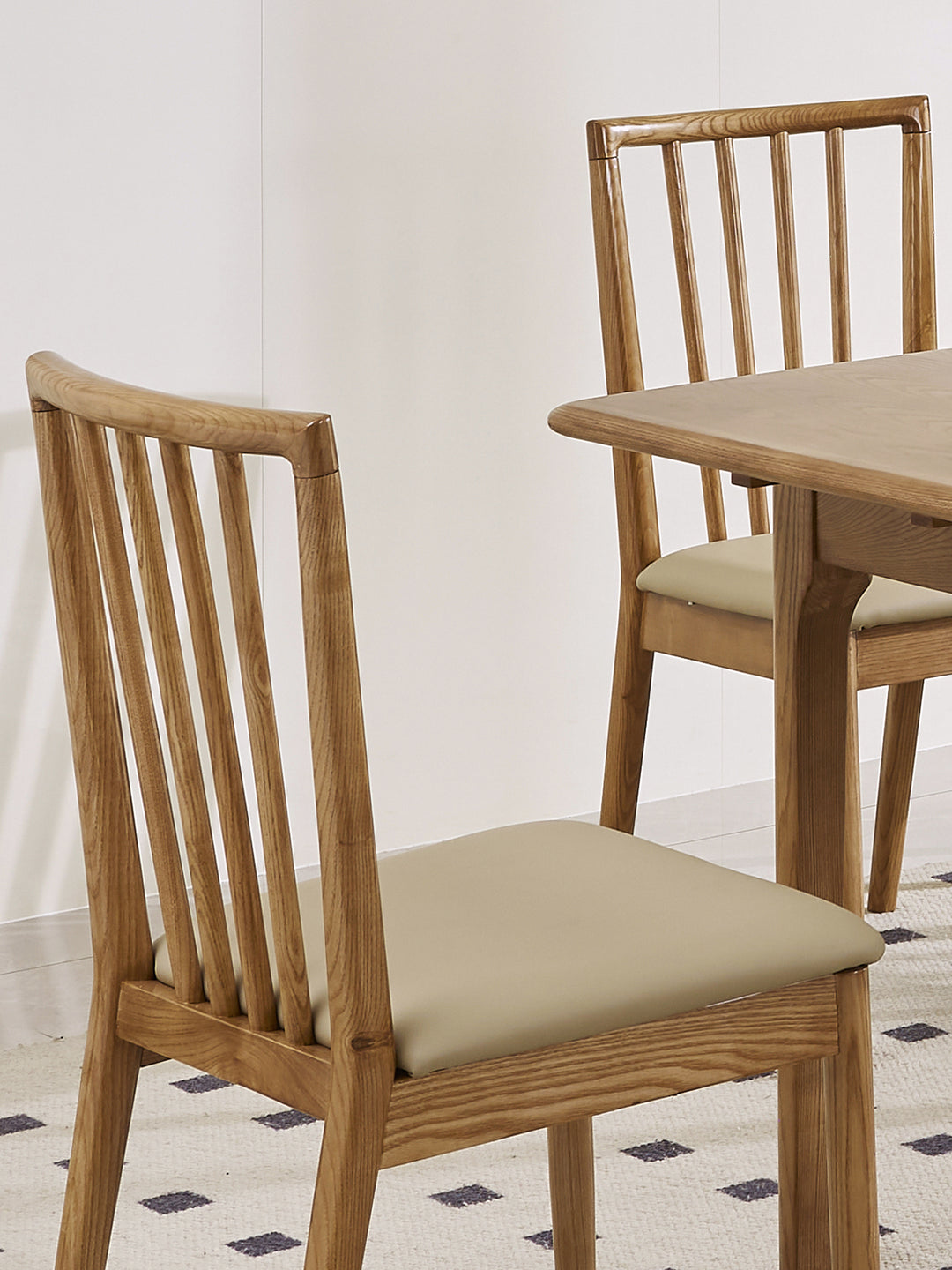 Karson Faux Leather Natural Oak Wood Dining Chair (Set of 2)