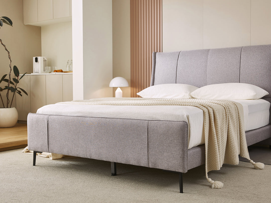 Hudson Grey Upholstered Bed Frame