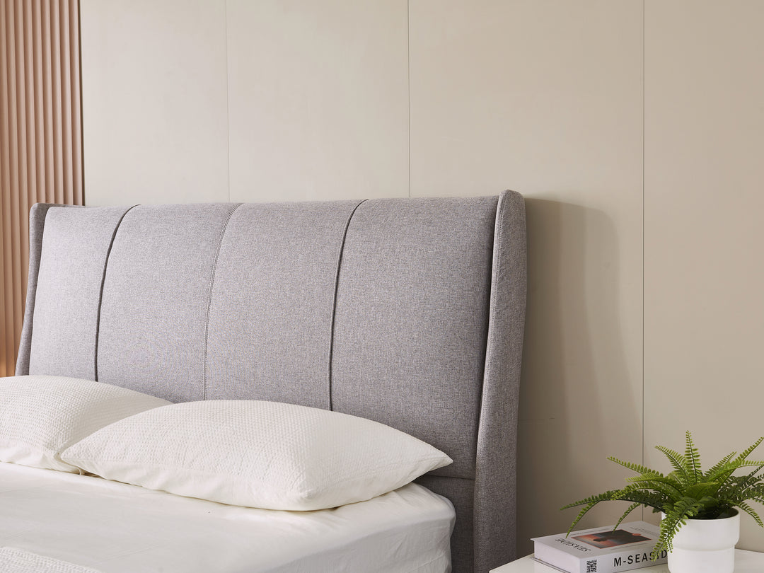 Hudson Grey Upholstered Bed Frame