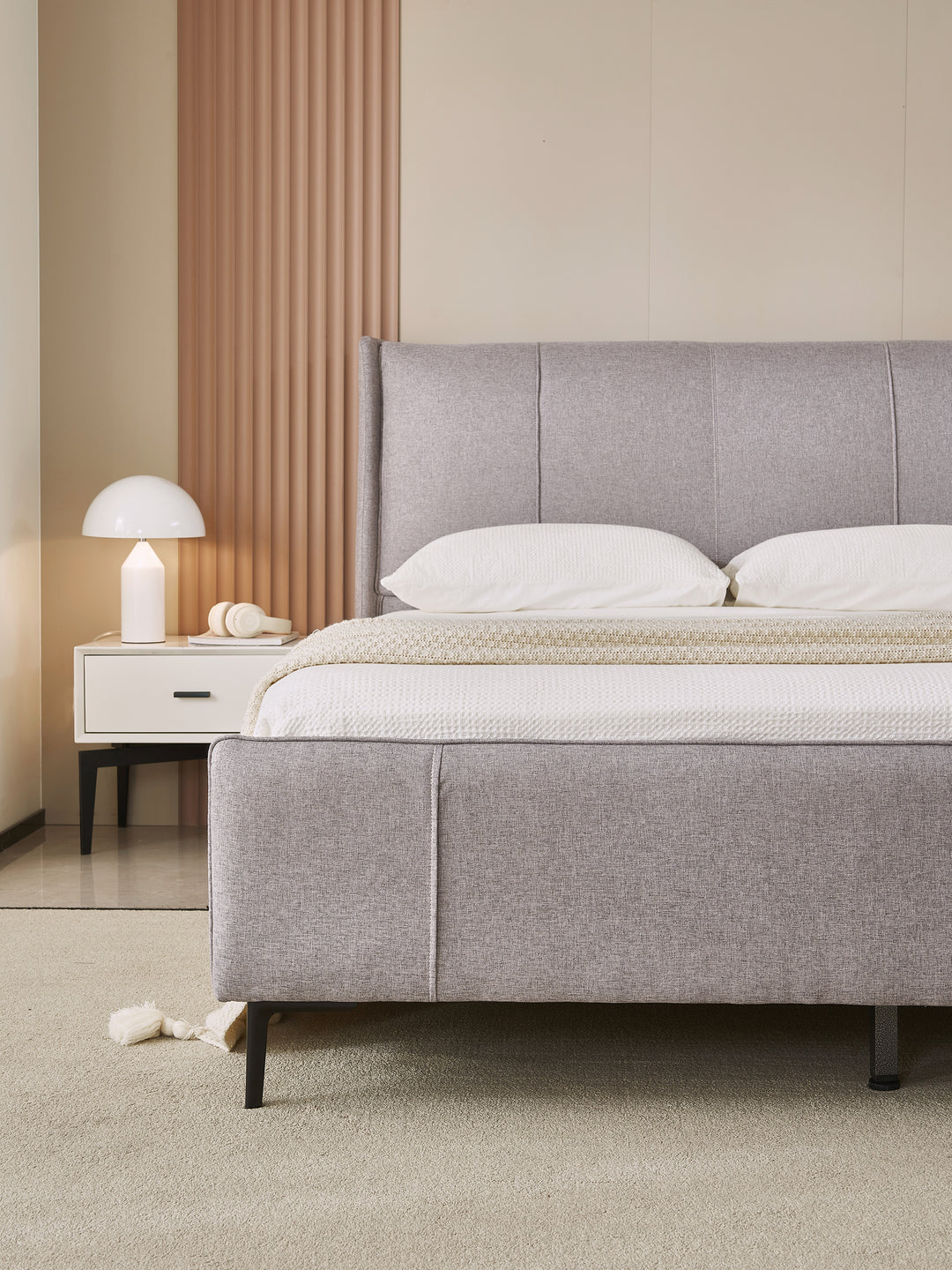 Hudson Grey Upholstered Bed Frame