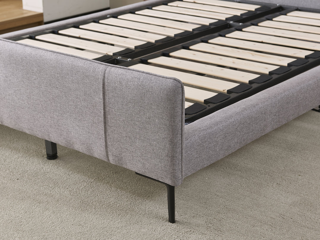 Hudson Grey Upholstered Bed Frame