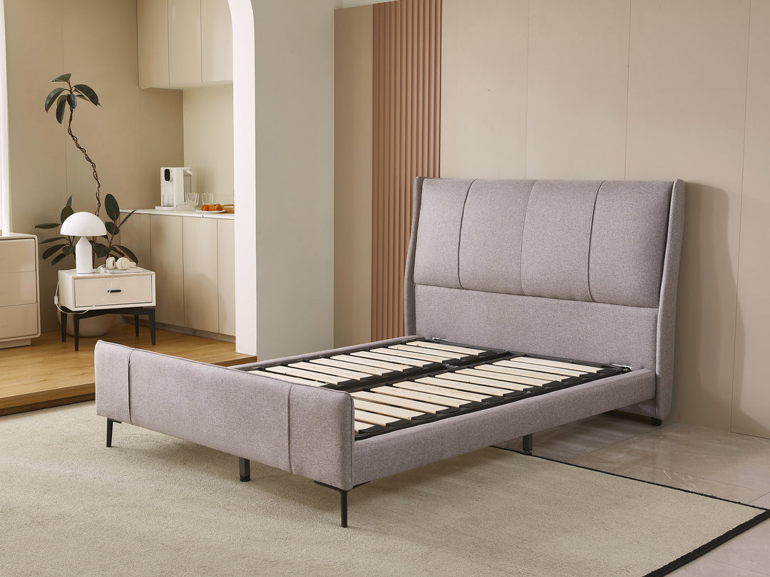 Hudson Grey Upholstered Bed Frame