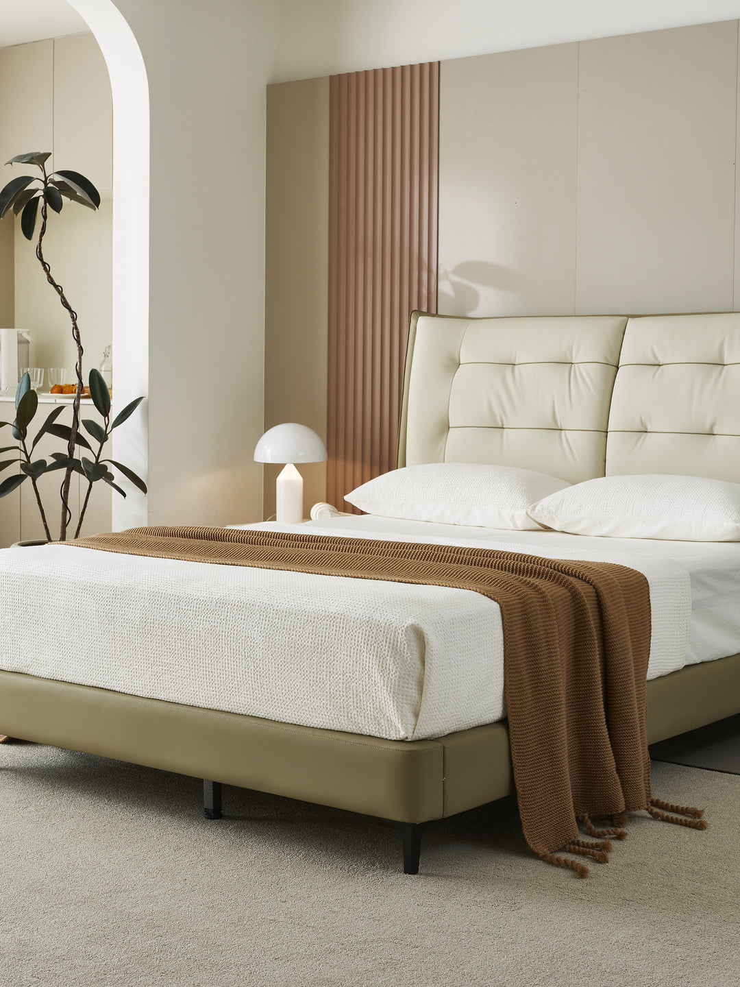 Orlando Buttoned Leather Bed Frame