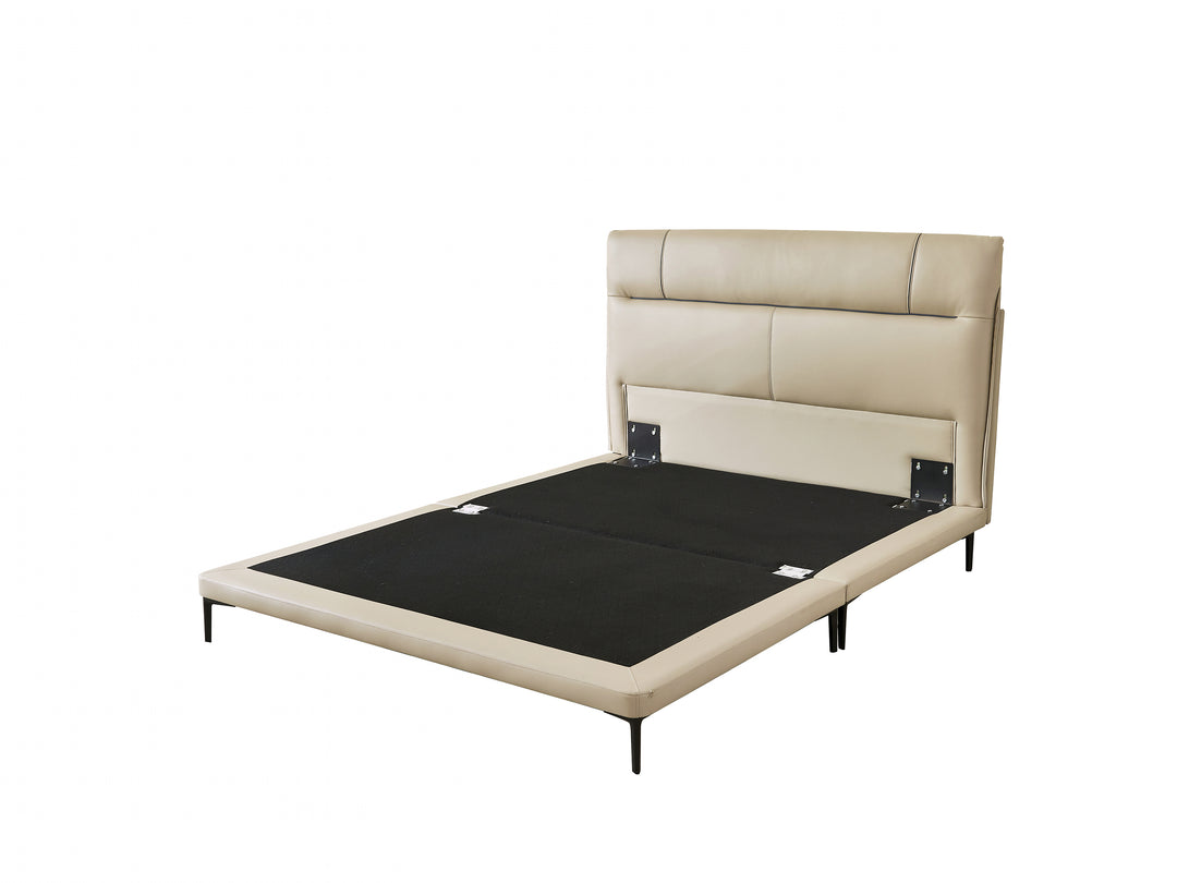 Retro Engineered Leather Bed Frame