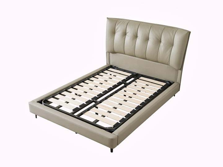 Stella Grey Engineered Leather Bed Frame