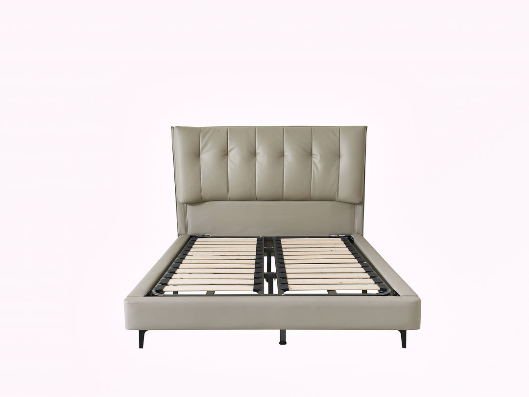 Stella Grey Engineered Leather Bed Frame