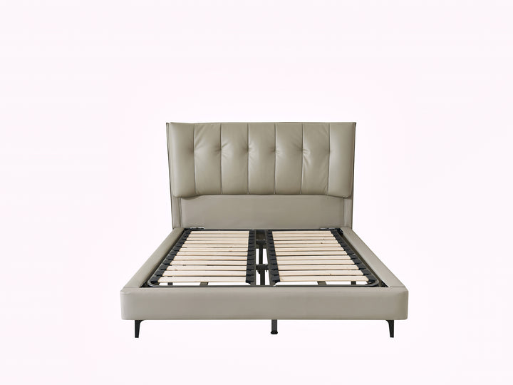 Stella Grey Engineered Leather Bed Frame