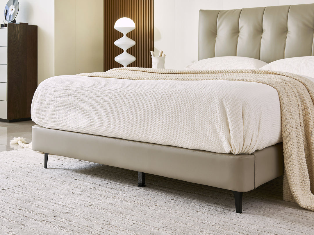 Stella Grey Engineered Leather Bed Frame