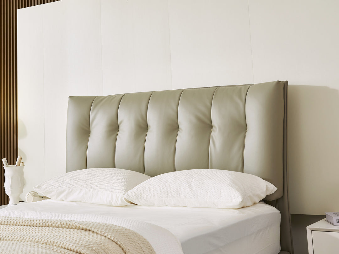 Stella Grey Engineered Leather Bed Frame